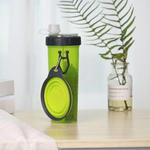 Chartreuse~~Travel Pet Food and Water Container‎ w/collapsible bowl